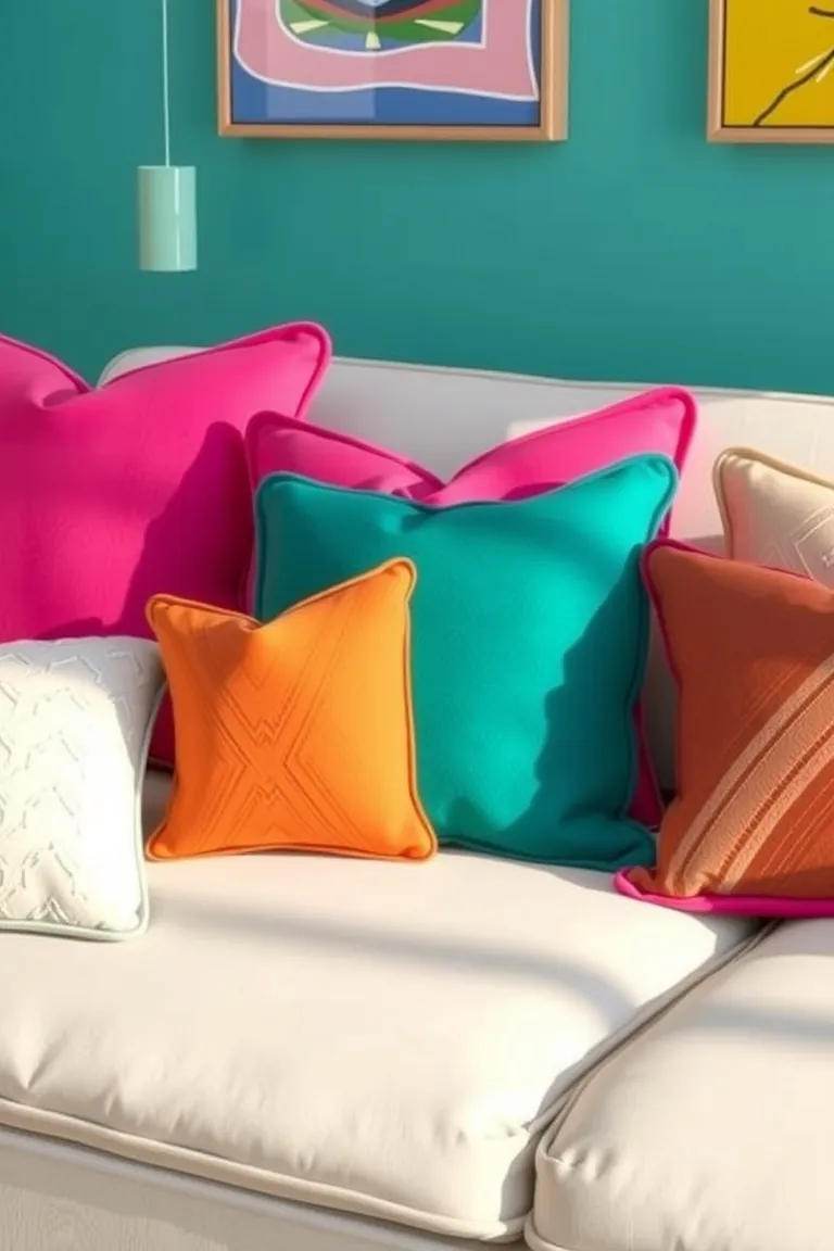 2. Vibrant Throw Pillows