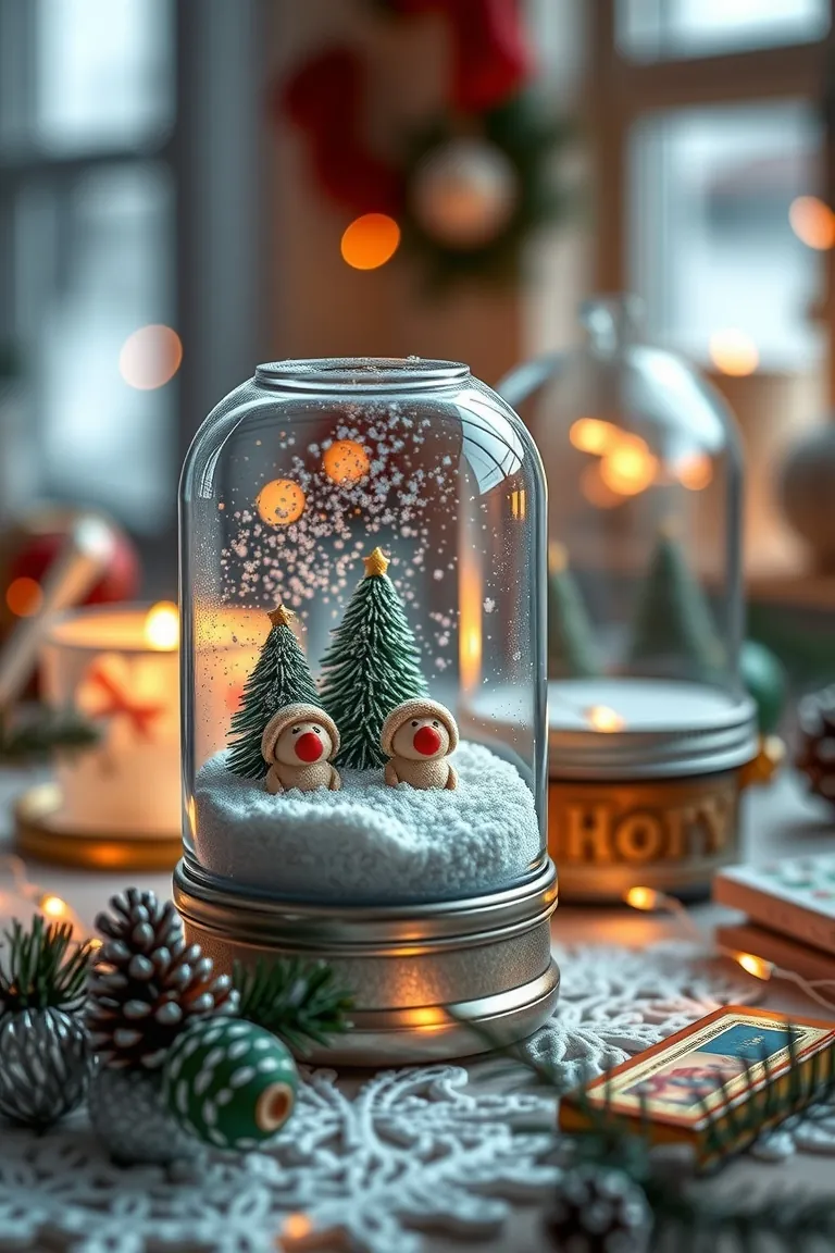 4. Magical Mason Jar Snow Globes