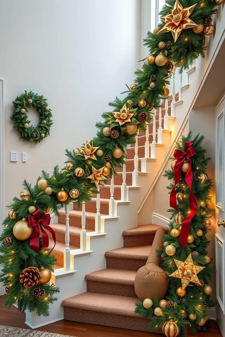 3. Staircase Garland Elegance