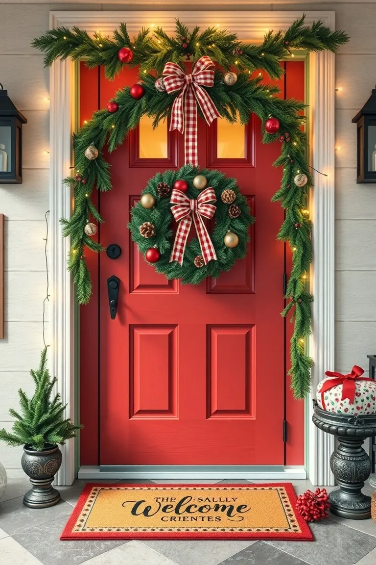 2. Festive Front Door Flourish