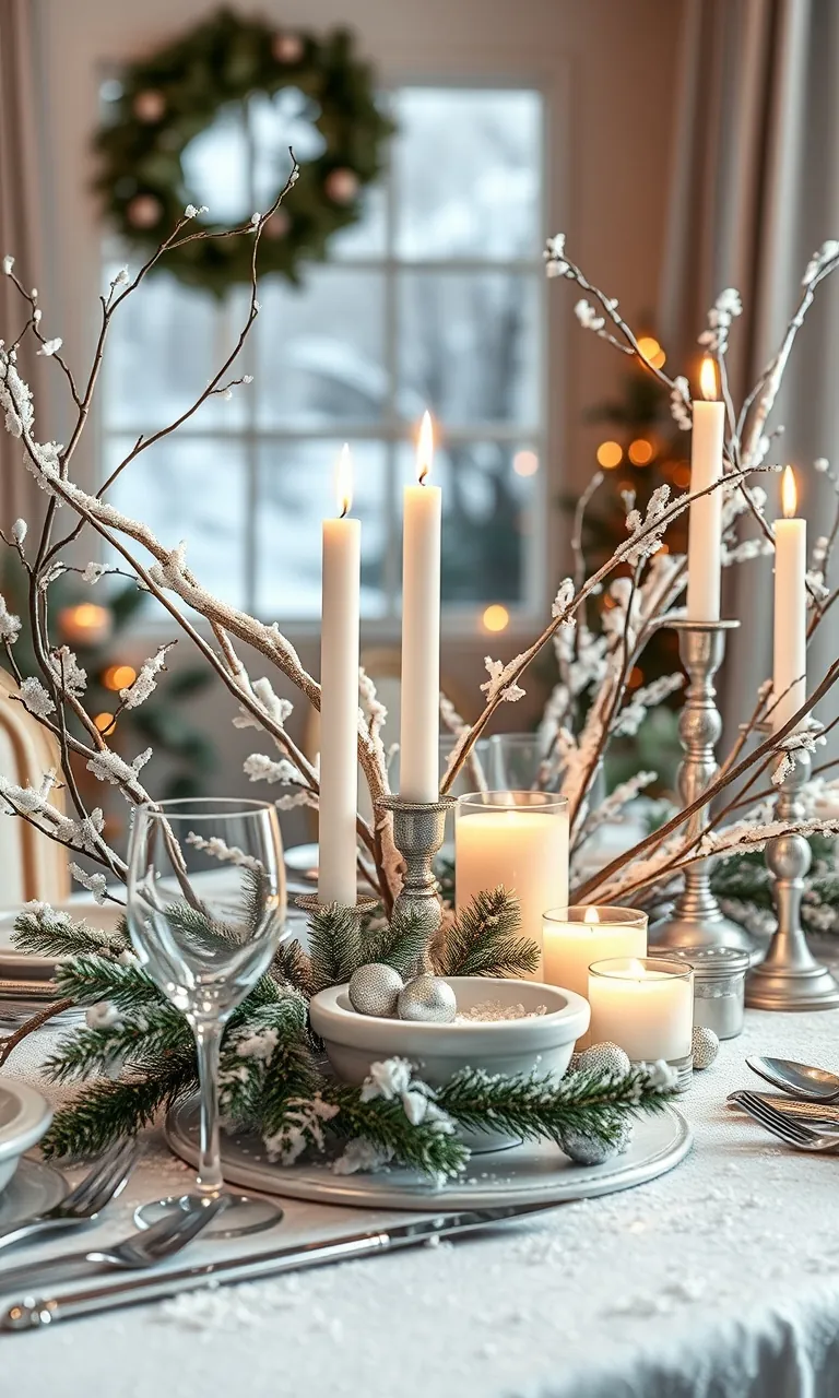 4. Glistening Winter Wonderland Table Setting