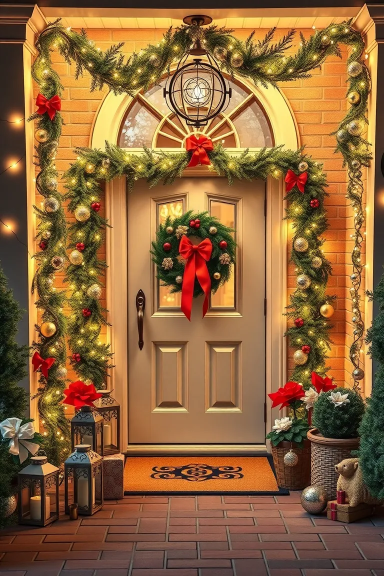 2. Twinkling Entryway Elegance