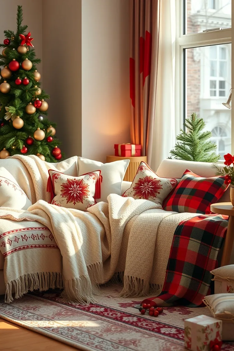 7. Cozy Up with Christmas Textiles