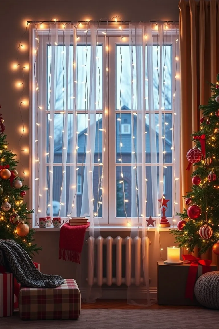 6. Twinkling Curtain of Lights