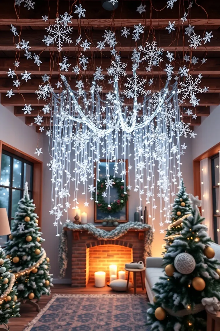 7. Shimmering Snowfall Ceiling