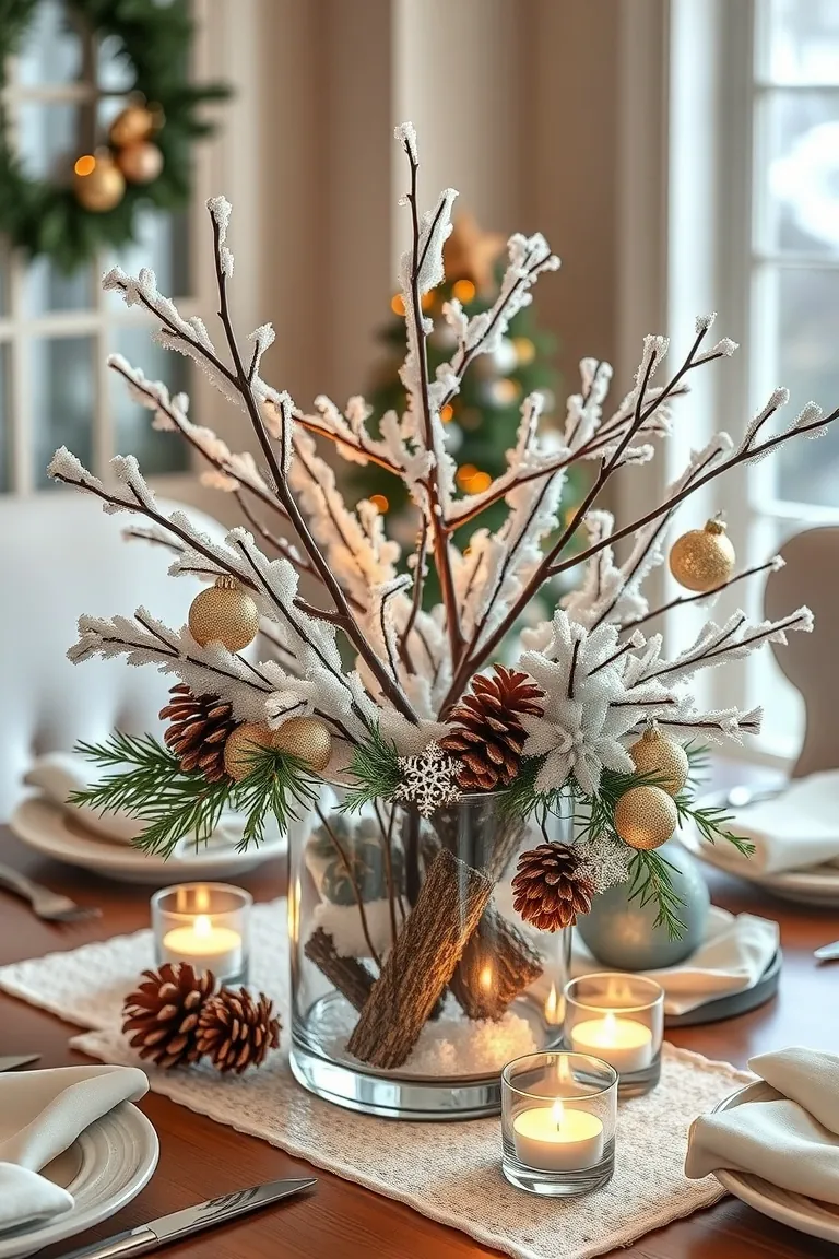 2. Snow-Kissed Centerpieces
