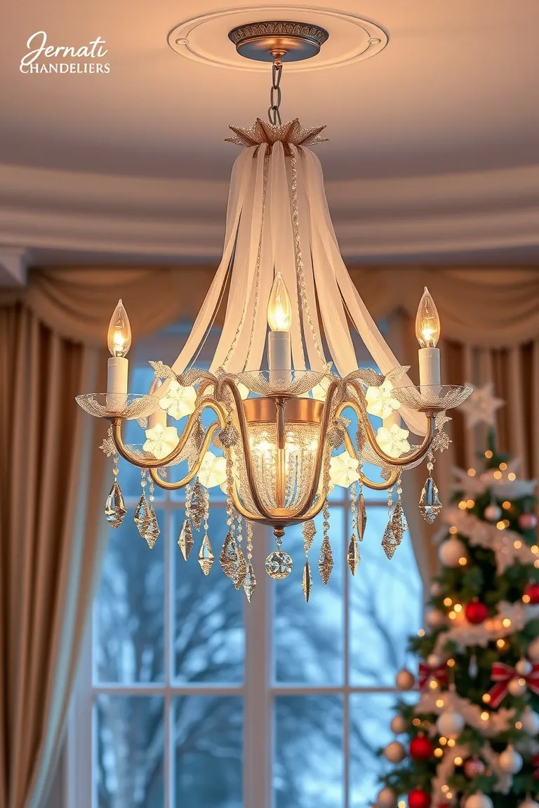 7. Snow-Kissed Chandeliers