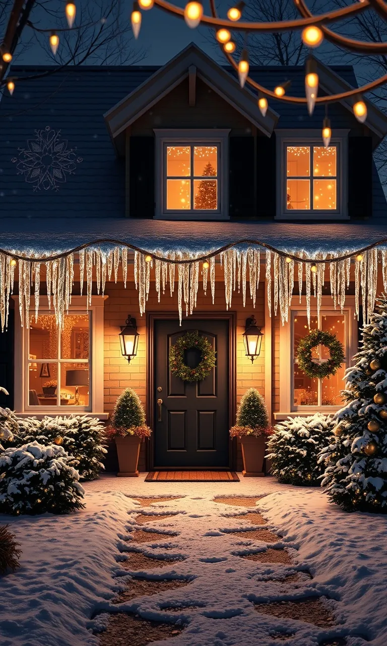 5. Illuminate with Enchanting Icicle Lights