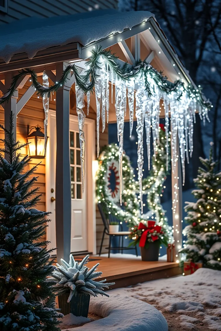 7. Glittering Icicle Lights