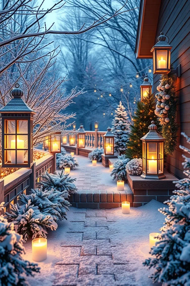 5. Frosted Candlelit Pathways
