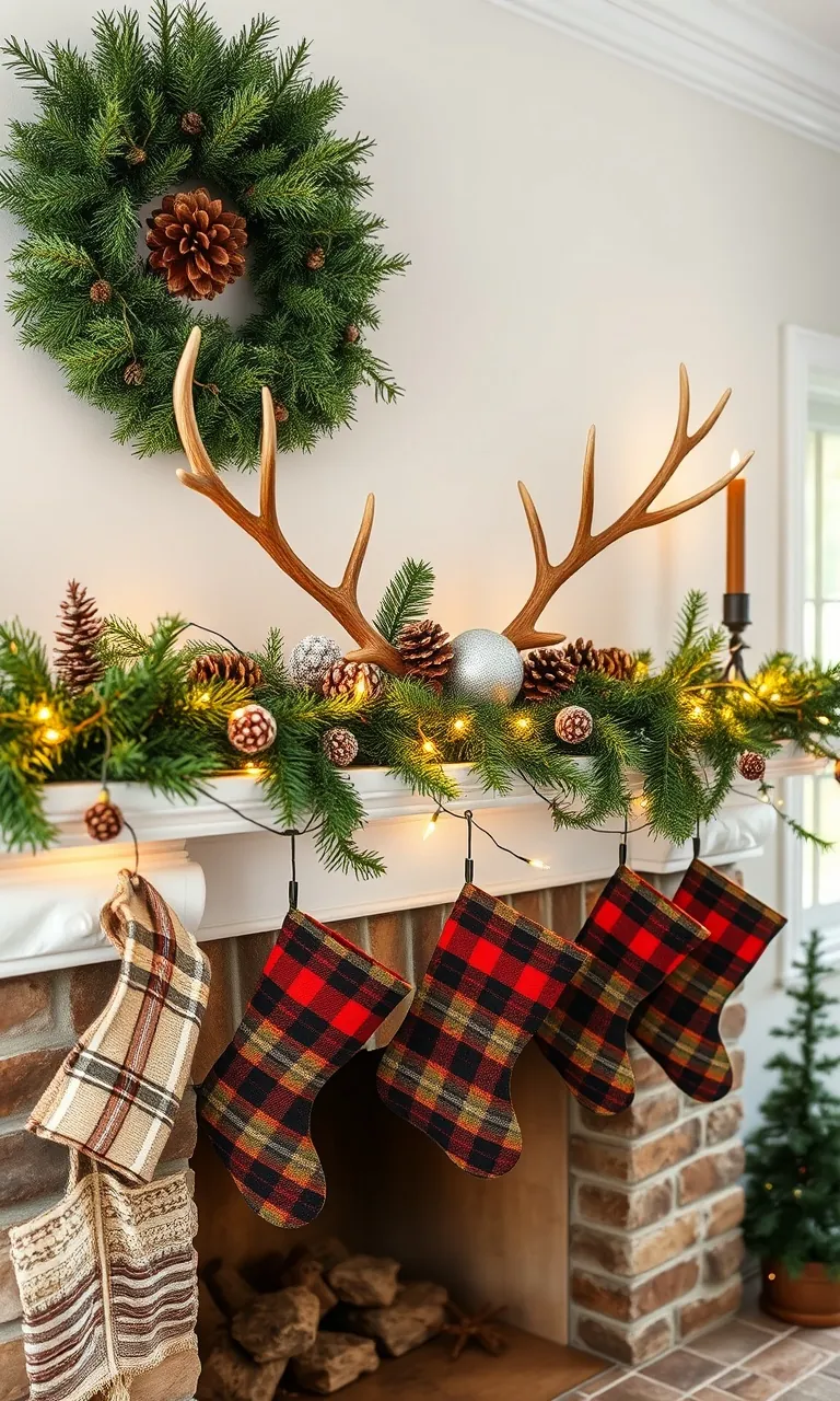 5. Rustic Winter Woods Mantel