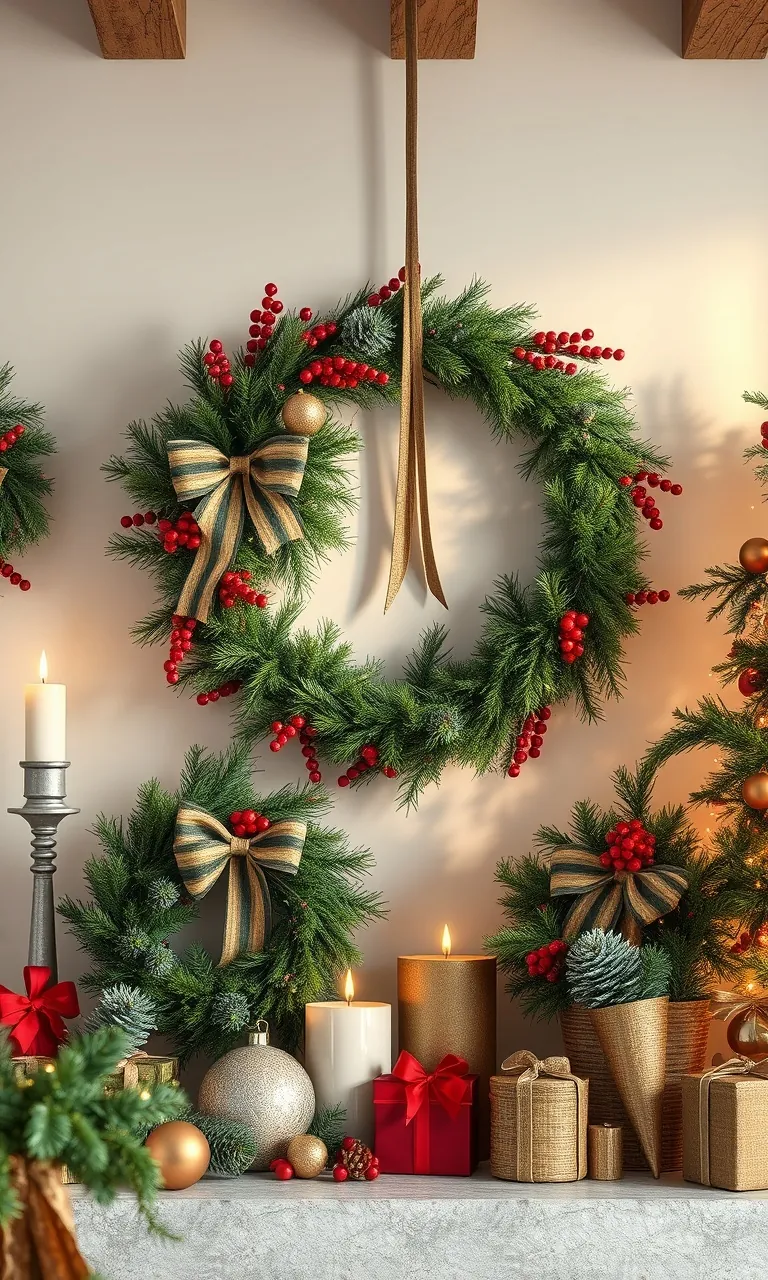 7. **Warm Wishes with Wreaths**