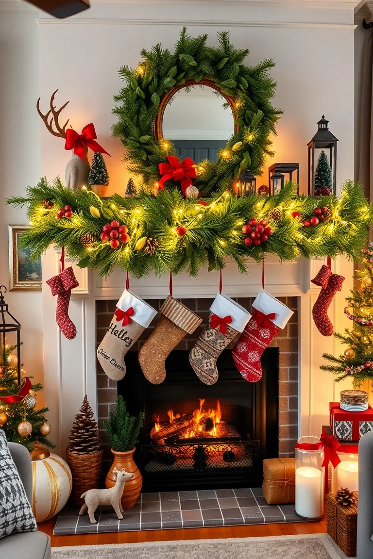 2. Holly Jolly Mantel Makeover