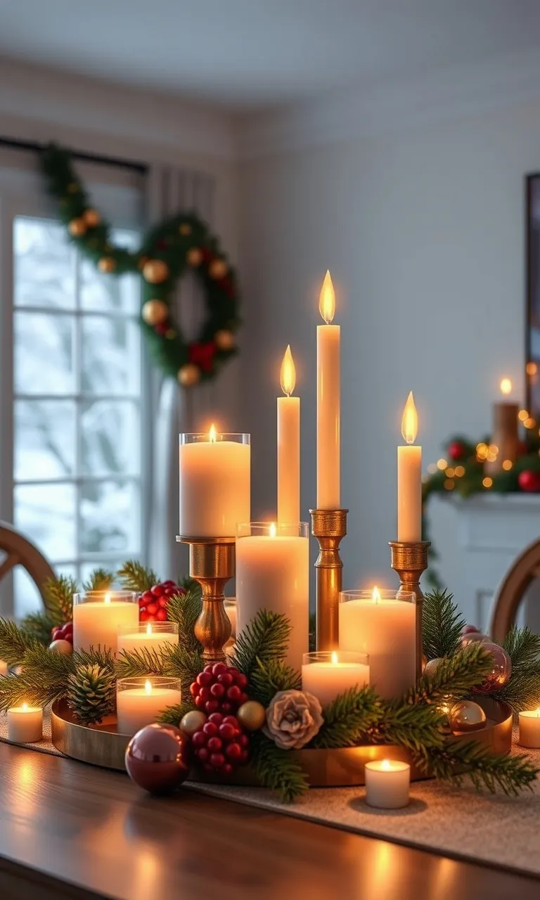 6. Festive Glow with Candle Clusters