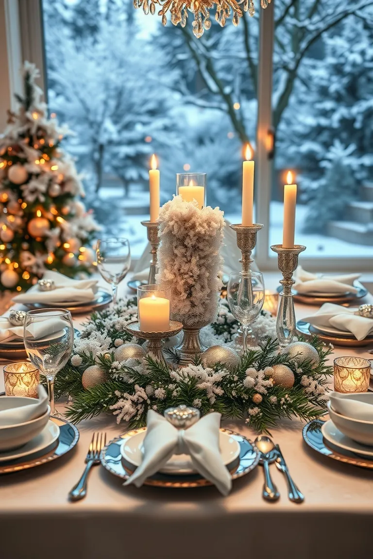 2. Frosted Elegance Tablescape