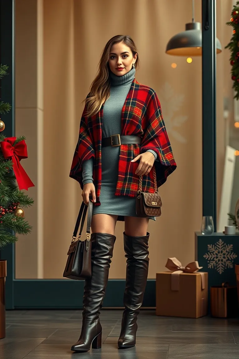 6. Cozy Chic with a Tartan Twist