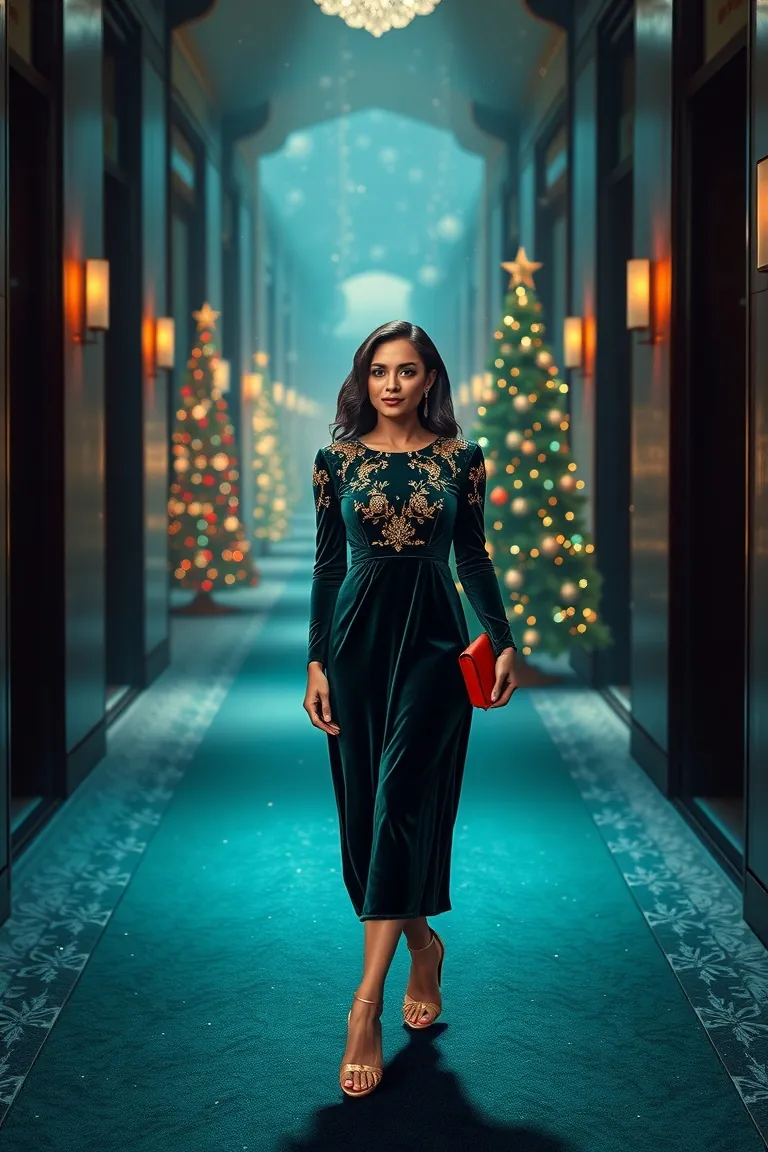 7. Dazzling in Velvet Elegance