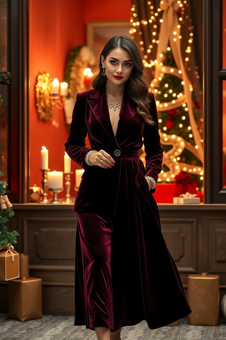 7. Dazzling in Velvet Elegance