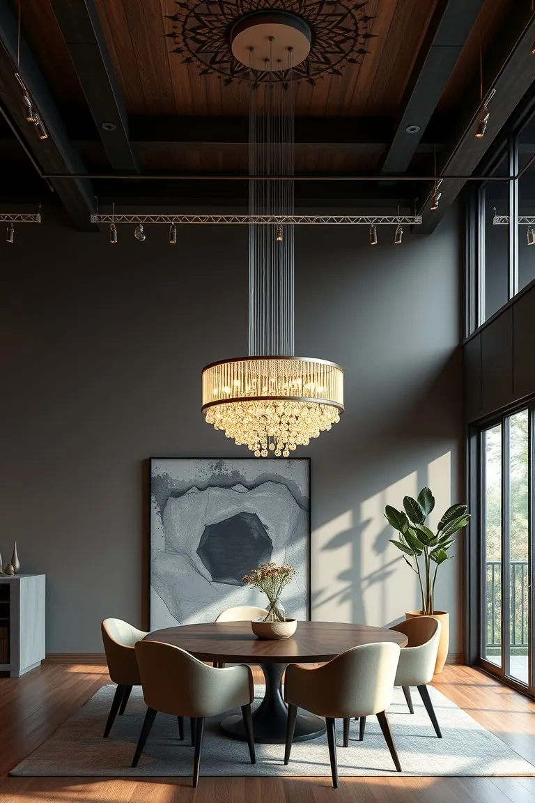 6. Shimmer with Statement Lighting