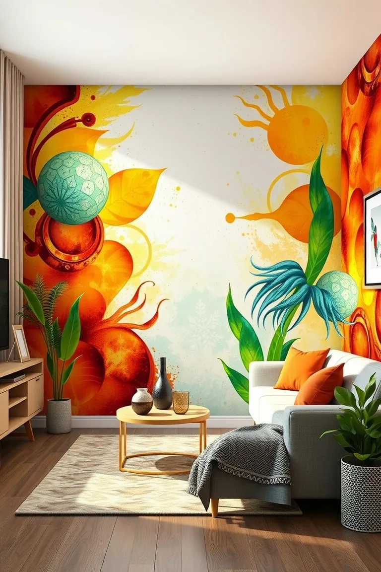 7. Brighten Up with Bold Wall Murals